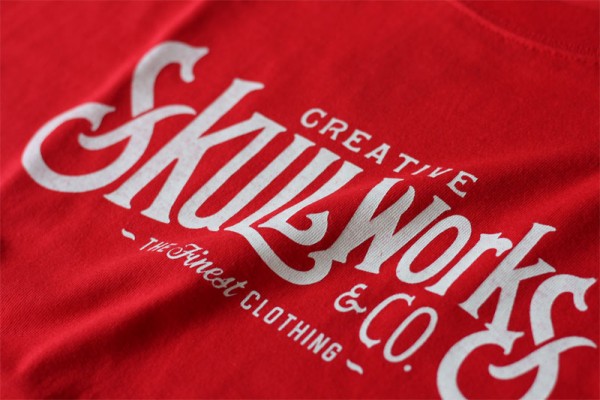 スカルワークスセカンド SKULL WORKS Tシャツ メインロゴプリント 赤サムネイル