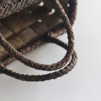 沢胡桃のかごバッグ『フト編み 裏皮』 横幅30cm茶04