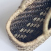 沢胡桃のかごバッグ『表皮 網代編み 横長 丸み』 横幅35cm06
